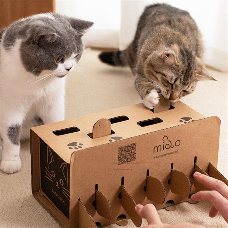 Small Treat Exercise Training Cat Toy Funny Cat Punch Scratch Interactive Mole Mice Game Toy Mouse Up Puzzle Pet Supplies. 