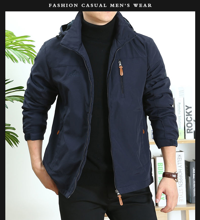 A Generation Of Middle-aged And Elderly Mens Winter Cotton-padded Jacket  Mens Cotton-padded Jacket Dads Fashion Casua size 195 Color 2058 button  navy blue