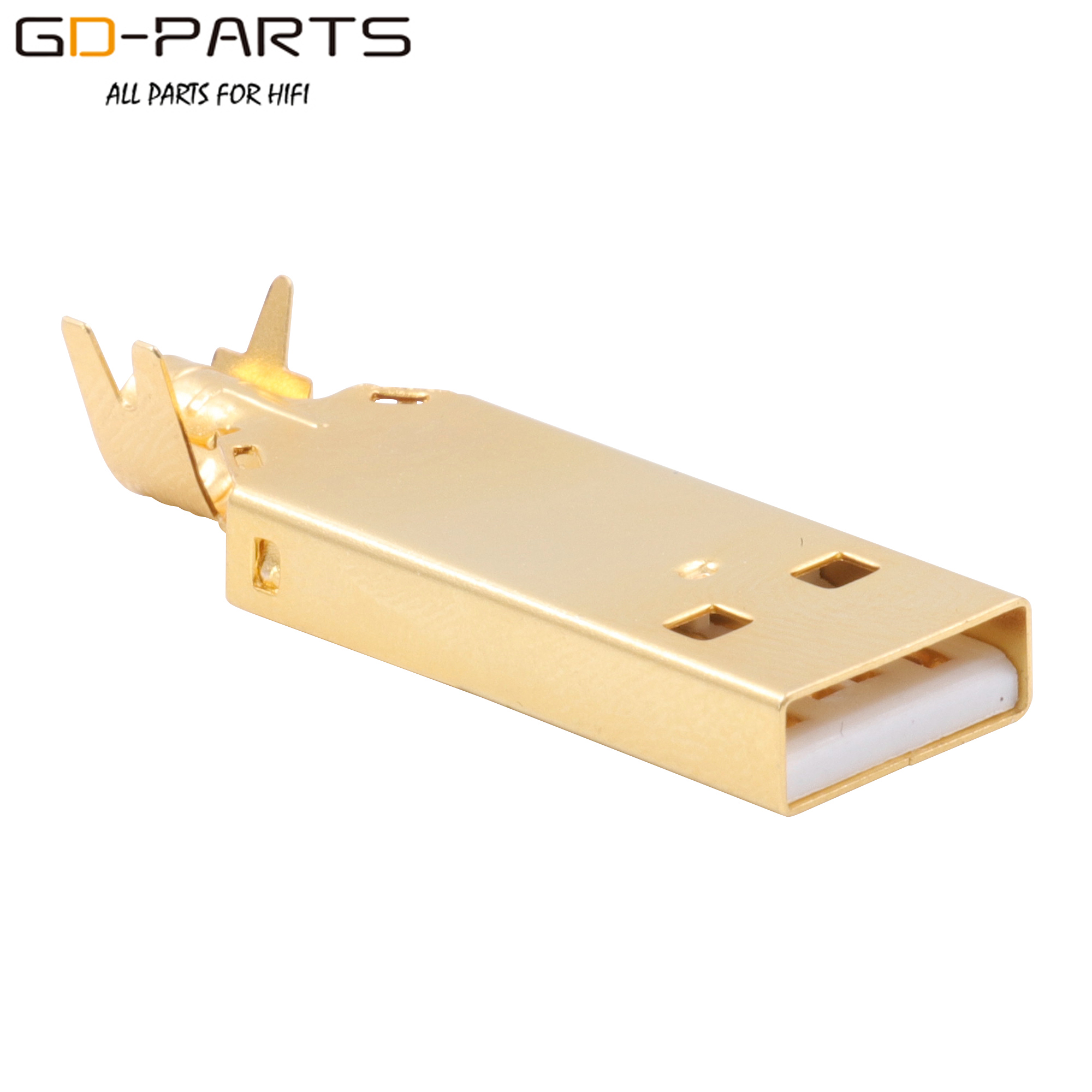 Viborg HI-END USB2.0 złącze wtykowe USB typ A B HiFi DIY kabel USB DAC 24K pozłacane brąz UA201 UB201. 