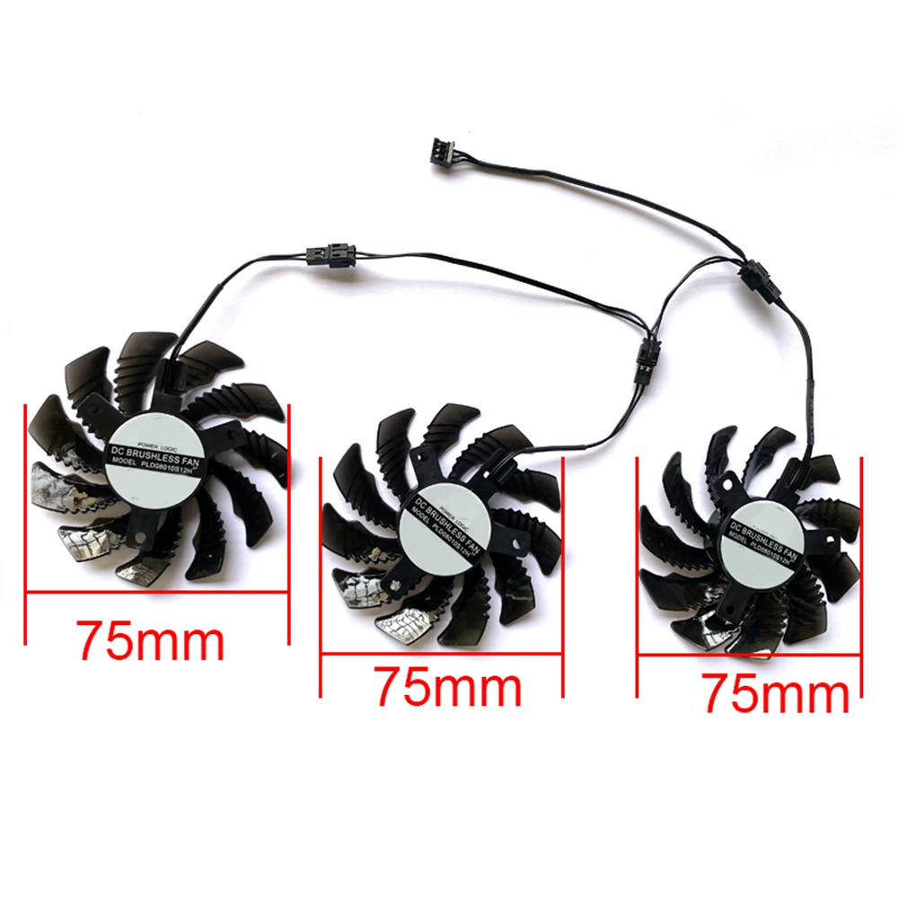3PCS 75MM PLD08010S12H 3PIN GTX970 GPU FAN for Gigabyte GV-N970WF3OC-4GD GTX970 Graphics Video Card Cooling Fan. 