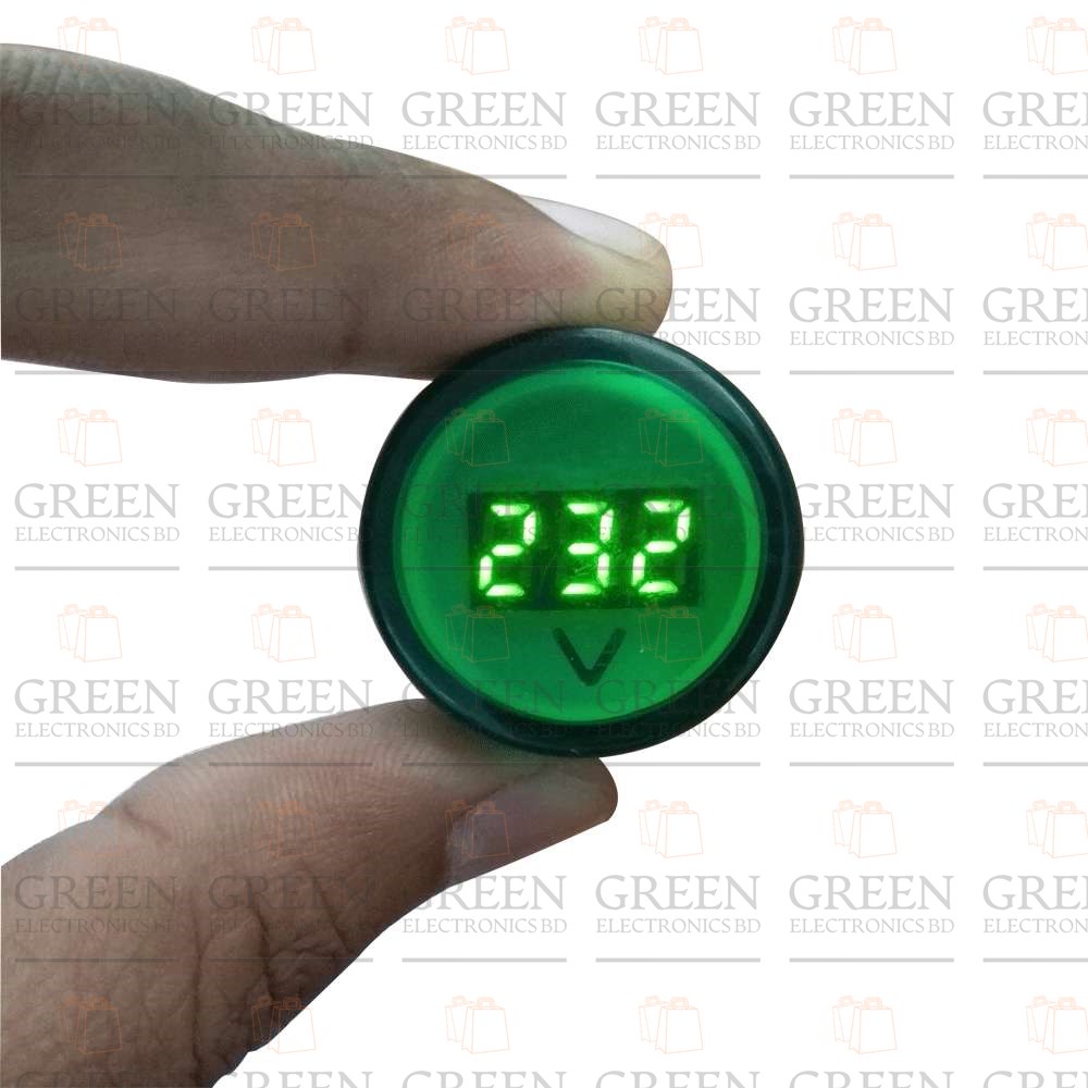 22mm AC 60-500V LED Panel Digital Voltage Meter Voltmeter Round Indicator Light. 