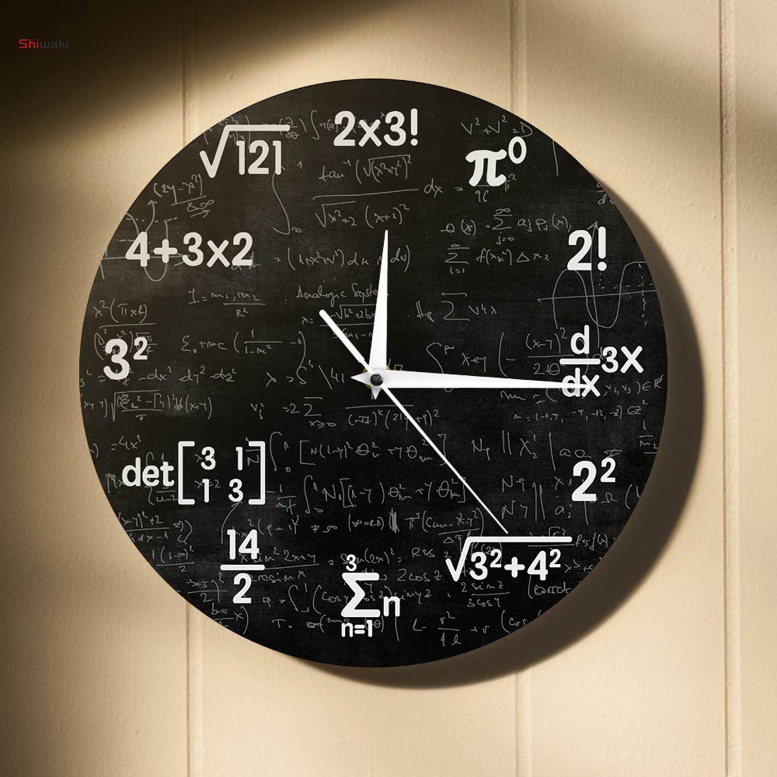 Chemical Elements Math Wall Clock - Wall Clock Silent Non Ticking Wall Art Decors for. 