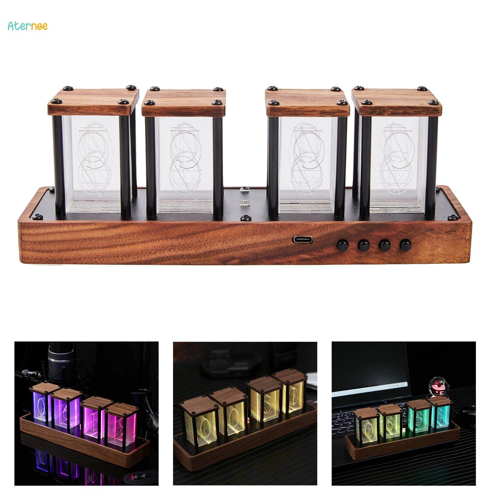 Retro Style Nixie Tube Clock LED Desktop Clock Glow Tube Decoration. 