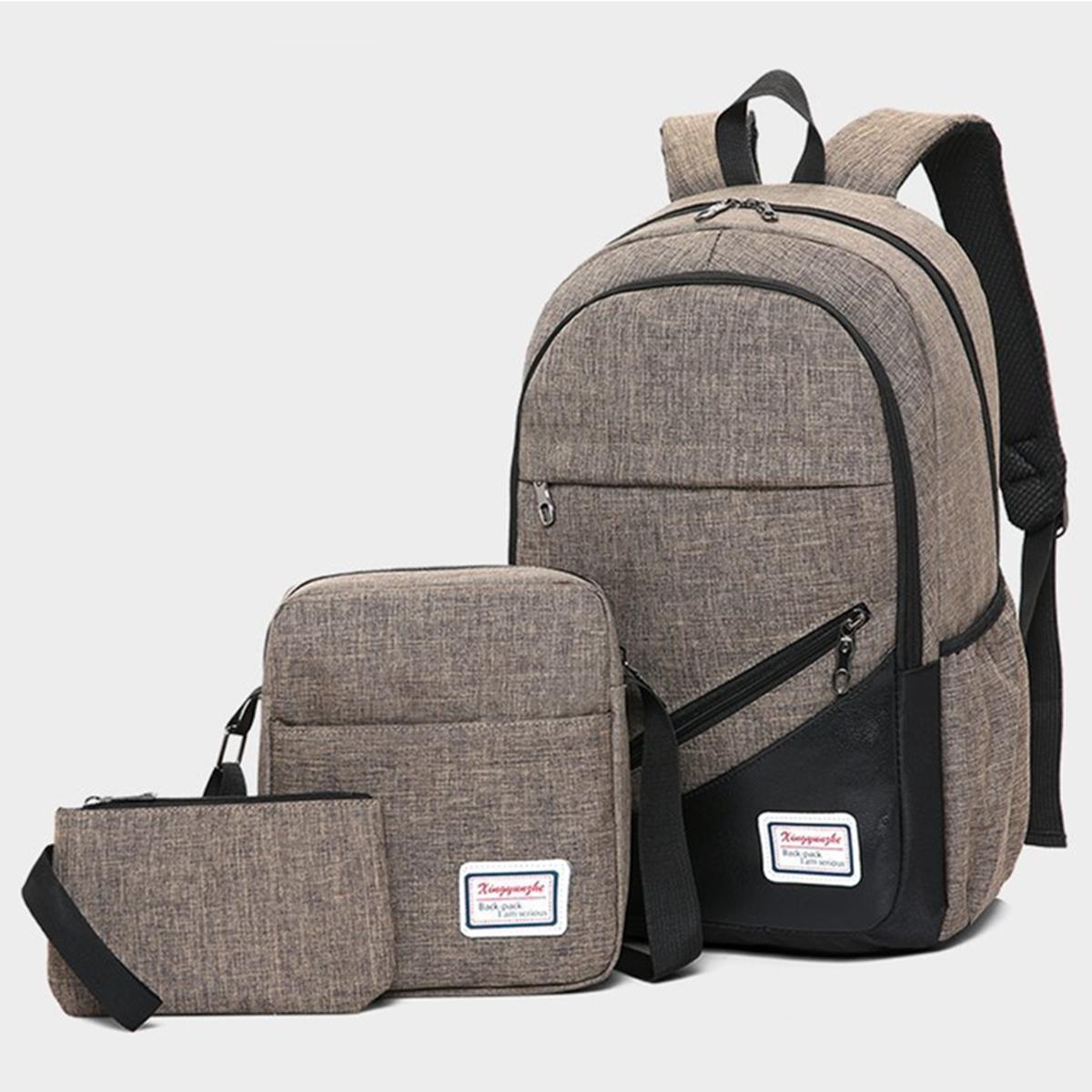3pcs//set Boys School Bags Backpack for Teenagers Pencil Case Blue Book Bag Boy