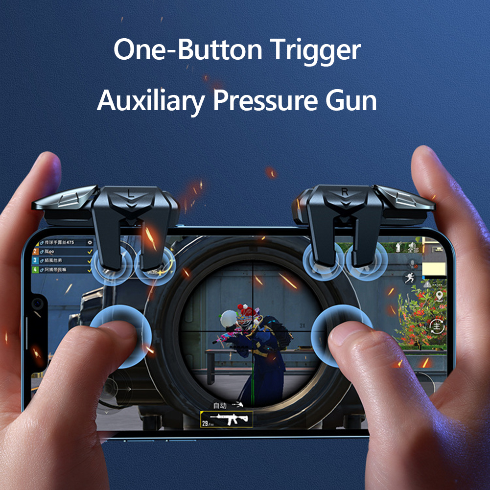 1 Pairs 6 Finger Game Controller Gaming Aim Triggers Button for PUBG Mobile Accessories for Kid Playing. 