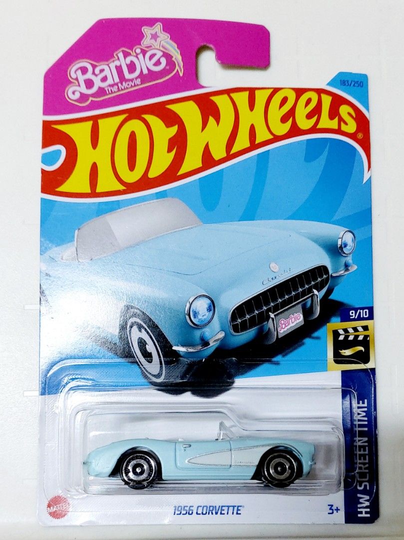 Hot Wheels 2023 Release (Mainline) Barbie Edition 1956 Corvette, Scale - 1:64. 