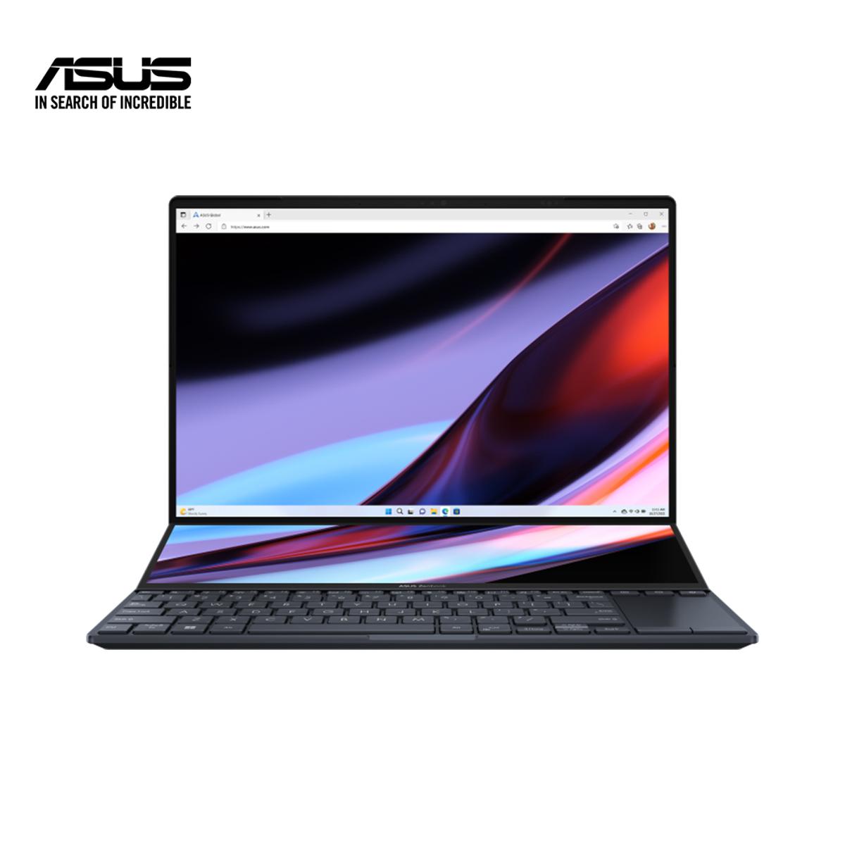 Asus Zenbook Pro 14 Duo OLED UX8402ZA Core-i7 12th Gen Laptop - 16GB LPDDR5 RAM - 512GB M.2 NVMe SSD - RTX 3050 Ti 4GB GDDR6 Graphics - 14.5-inch 2.8K OLED Display - Tech Black #UX8402ZE-M3050W. 