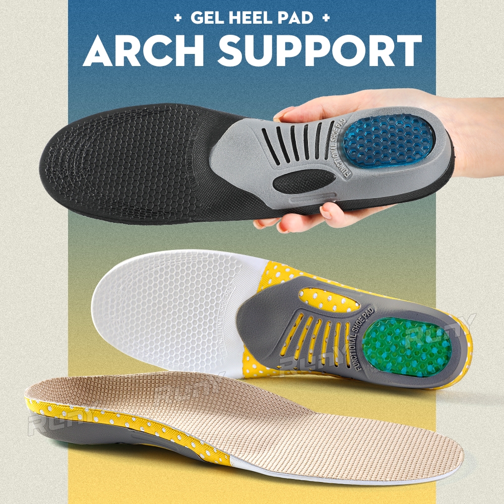 RunY Insoles Arch Support Silicone Pads Corrective Flat Feet Comfort Cushioning Breathable. 