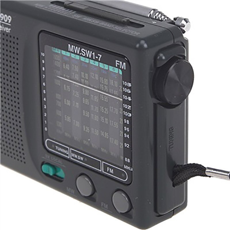 R-909 AM/FM/SM/MW (9 Bands) Multi Bands Radio Receiver Broadcast with Built-in Speaker. 
