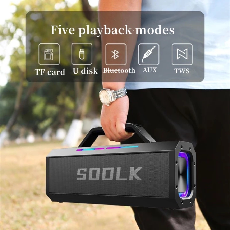 SODLK 150W Big Power Portable TWS Subwoofer Waterproof Sound Column Wireless NFC Bluetooth Speaker Outdoor Mobile Power Supply. 