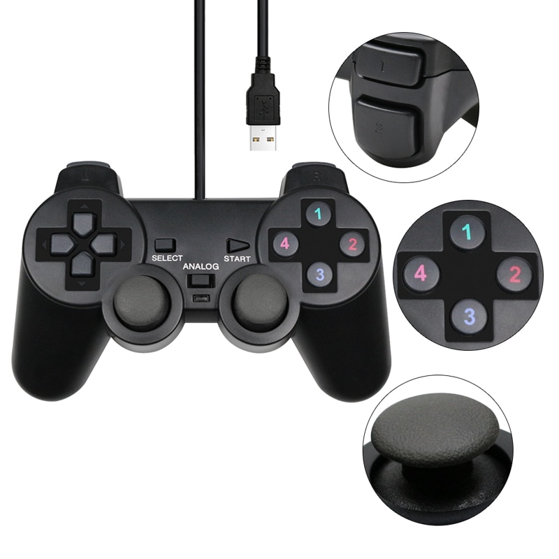 USB Wired Controller Game Joystic Gamepad Vibration Joystick For playstation  For WinXP/Win7/Win8/Win10 For PC Computer Laptop. 