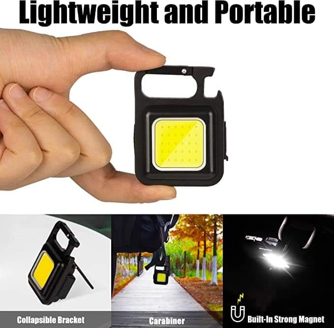 COB Rechargeable Keychain Light 3 Modes Mini Flashlight Keychain Micro USB Charging Type C Port Rechargeable Keychain - Minimalistic Sophistication. 