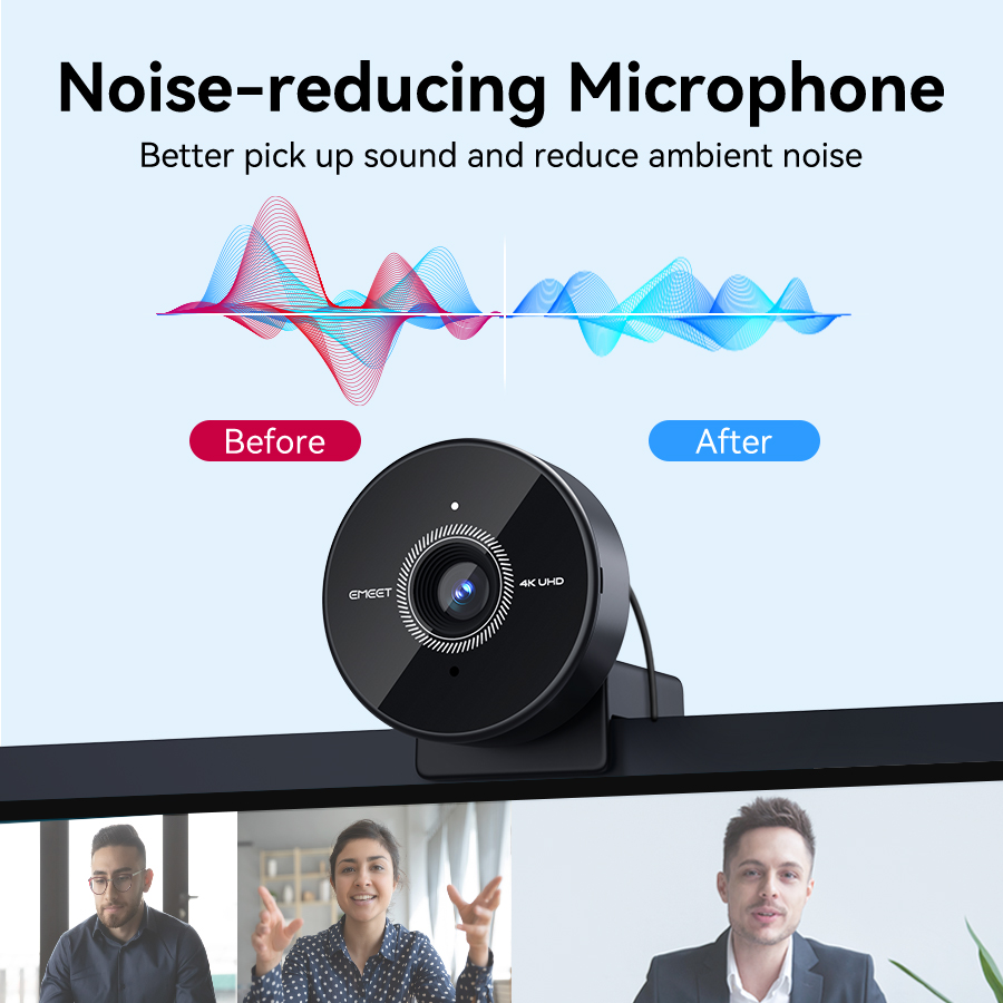 EMEET Webcam 4K Autofocus Web Camera 1080p 60fps 70°FOV Webcam for Computer Video Call Portable USB Camera for Business Meeting. 