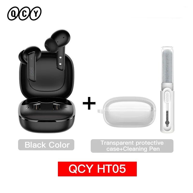 QCY HT05 ANC Wireless TWS Bluetooth 5.2 Earphones 40dB Active Noise Cancellation Headset in-Ear Mics Handfree Phone Earbuds. 