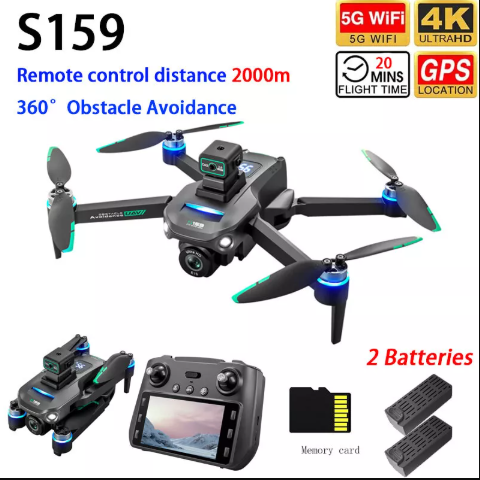 Drone G.P.S 5G Screen Remote Control 4K Dual Camera 360° Obstacle Avoidance with Built-in 5 inch Remote Display ST. 