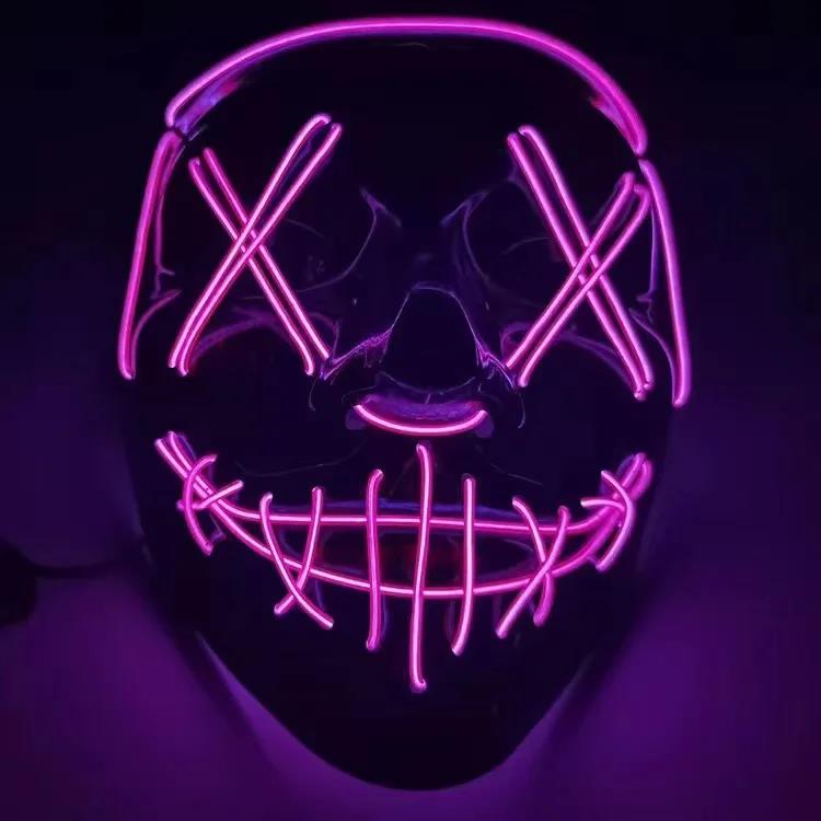 Neon Led Purge Mask Masque Masquerade Party Masks Light Grow in The Dark Horror Mask Glowing Masker Halloween Dress Up