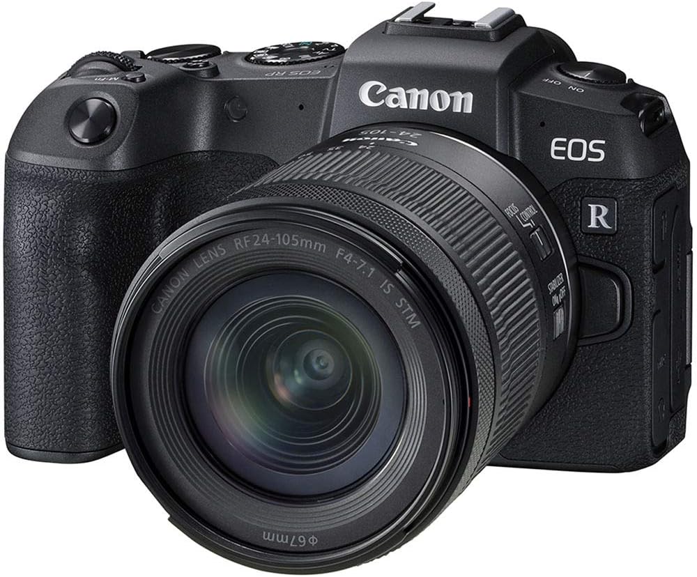 Canon EOS RP Full-Frame Mirrorless Interchangeable Lens Camera + RF24-105mm Lens F4-7.1 is STM Lens Kit- Compact and Lightweight for Traveling and Vlogging, Black (3380C132