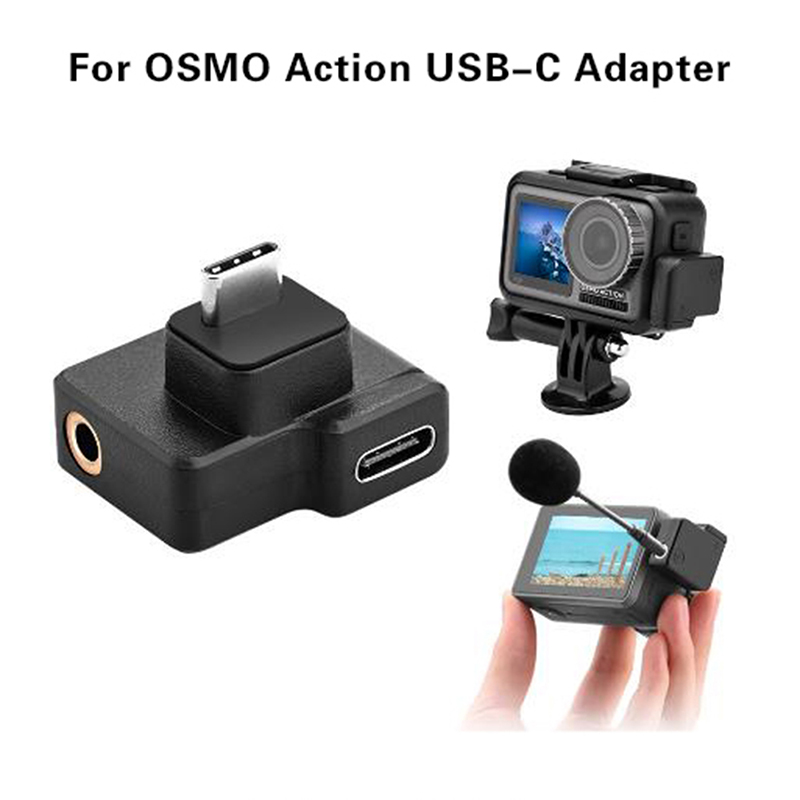 Original DJI CYNOVA Osmo Action Dual 3.5mm USB-C Adapter for OSMO Action Camera Hudduo