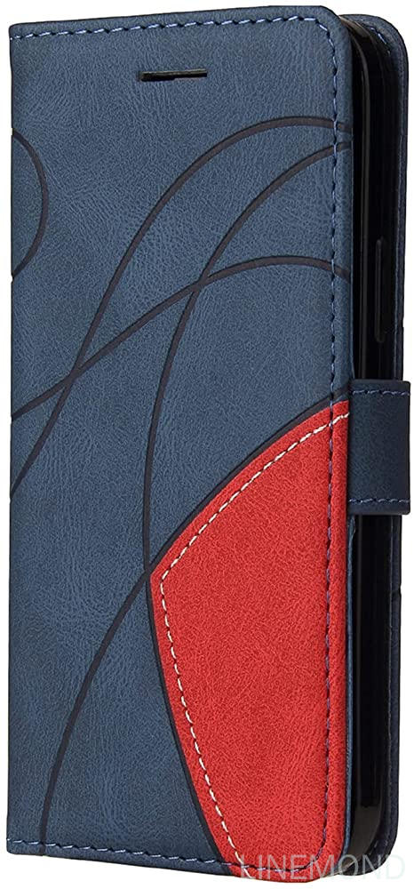 Wallet Case for Google Pixel 6a 5G, Splicing Matching PU Leather Flip Case with Kickstand for Google Pixel 6a 5G, Blue. 