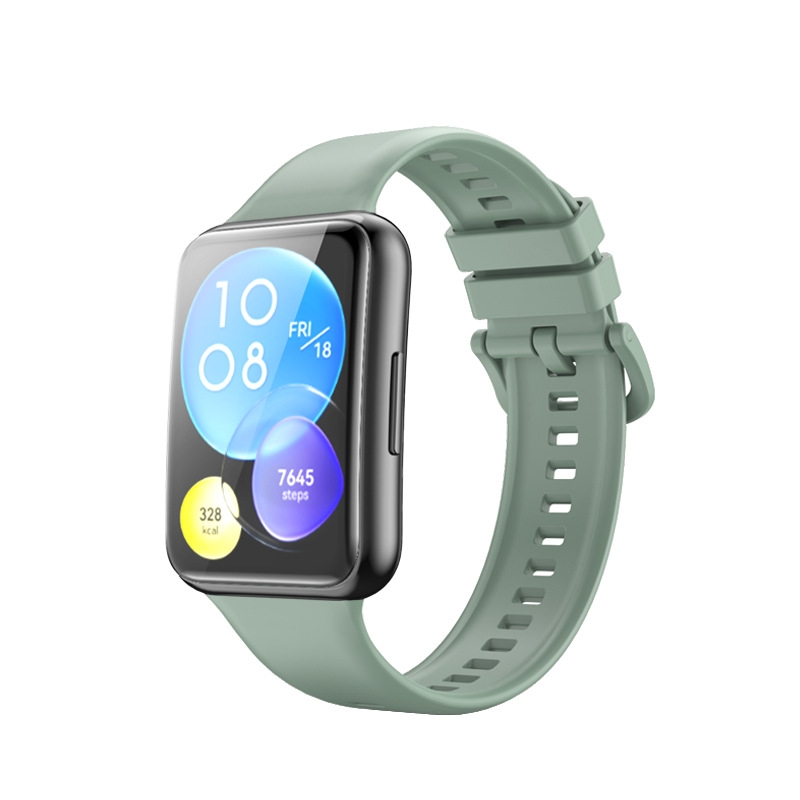 (New) For Huawei Watch Fit 2 Solid Color Silicone Watch Band