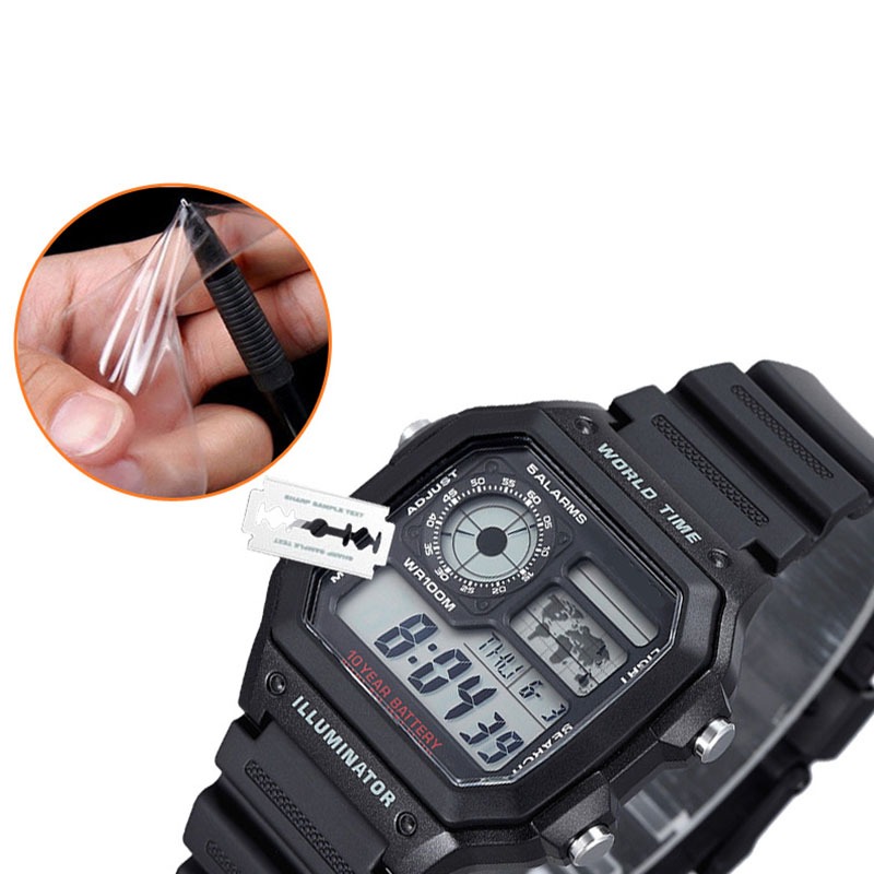 2pcs screen protector for Casio A158W F-91W DW5600 5610 AE1200WH MQ-24 Soft Clear Anti-Scratch Waterproof watch screen Protector. 