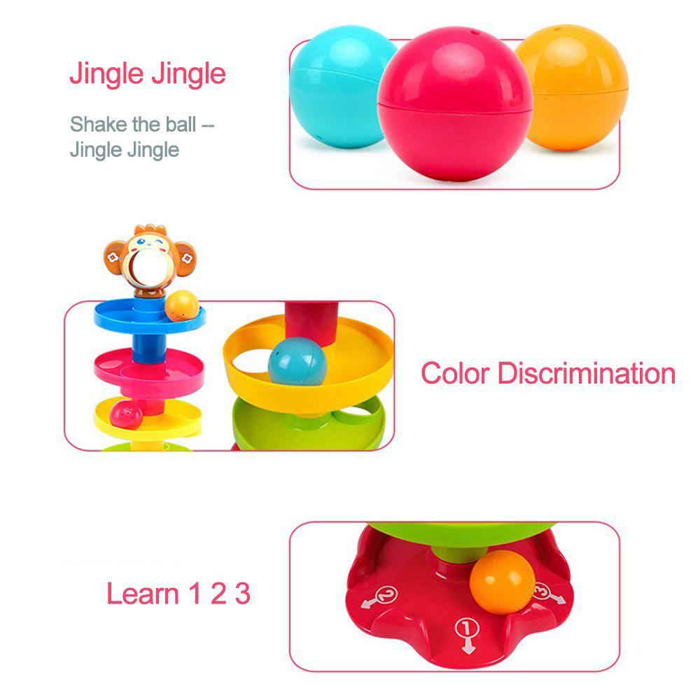 Roll Ball Toy for Kids 5 Layer Ball Drop and Roll Swirling Tower for Baby and Toddler Development Educational Toys. 