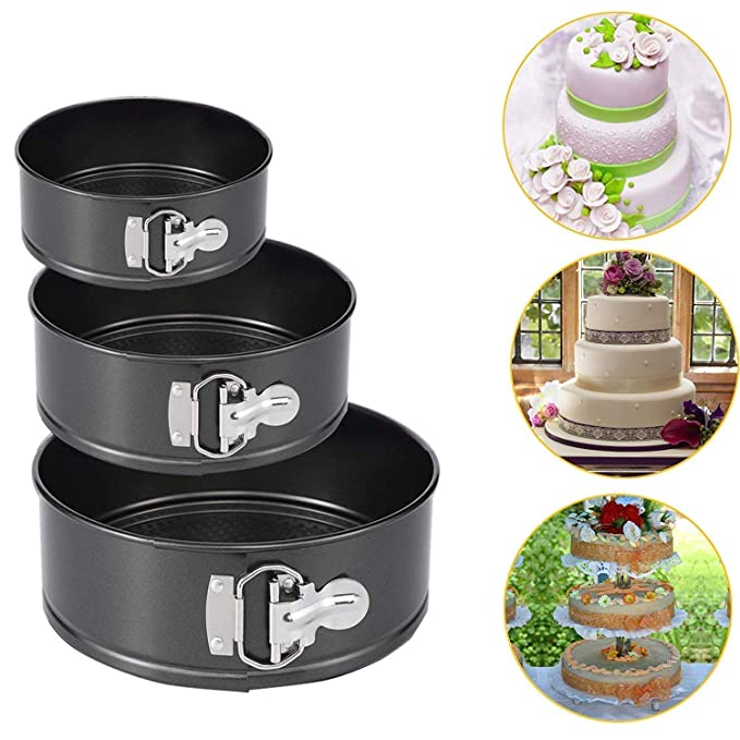 3 Pcs Round Shape Cake Mould - Black