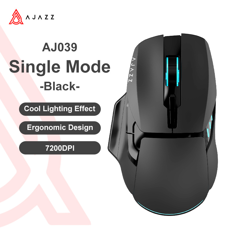 Ajazz AJ039 Wireless Gaming Mouse RGB 7 Buttons Tri-mode Wired Bluetooth Mouse PAW3212 Ergonomic Design for PC Laptop Desktop. 