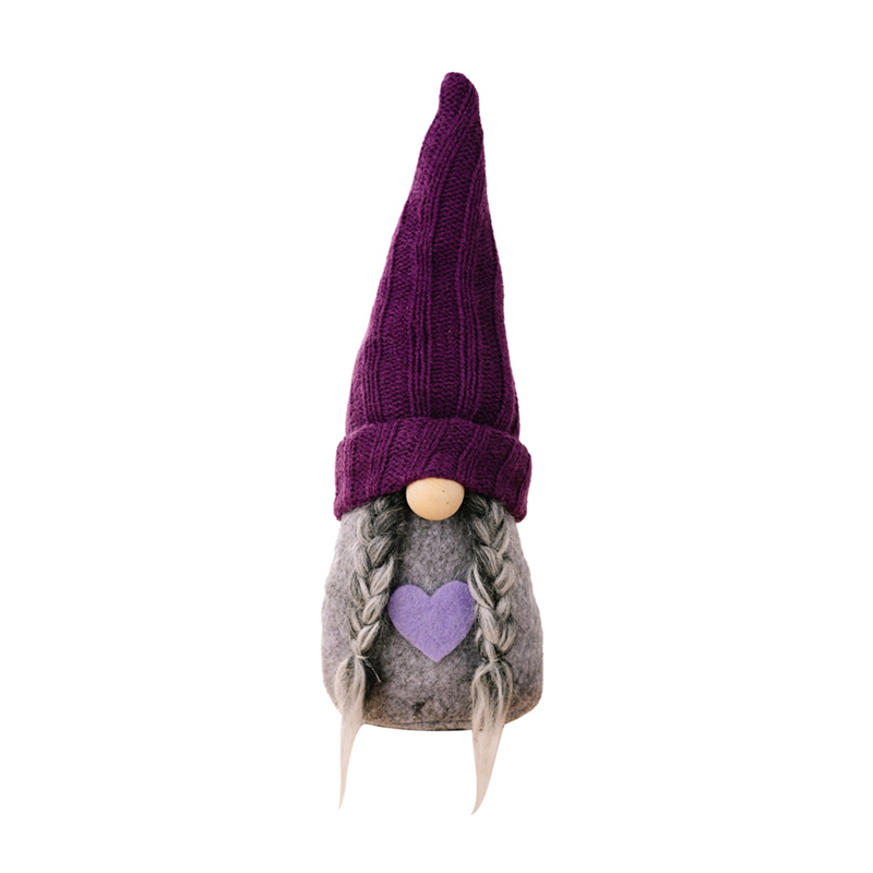 Christmas Faceless Purple Knitted Hat Old Man Doll Chrismas Decoration Hanging Ornaments Home Tree Decorations Reusable B