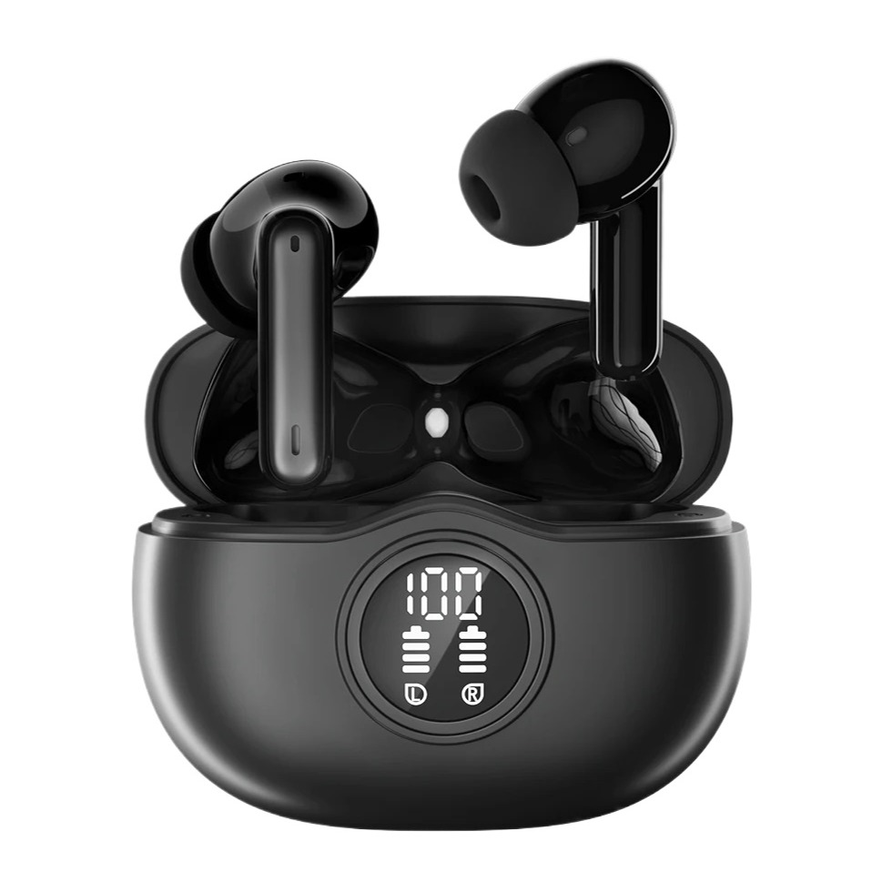 Wavefun Star 2 ANC Wireless Earbuds Digital Display BT 5.3 Active Noise Cancellation 45ms Low Latency 13mm Dynamic Speaker Light Weight Super Bass Bluetooth Earphone. 