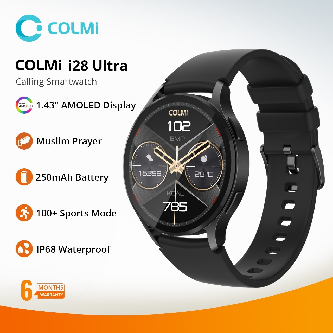 COLMI i28 Ultra Super Amoled 1.43″ AOD Display  Smartwatch with Ai GPT IP68 Waterproof Prayer Times Man Woman Smart Watch