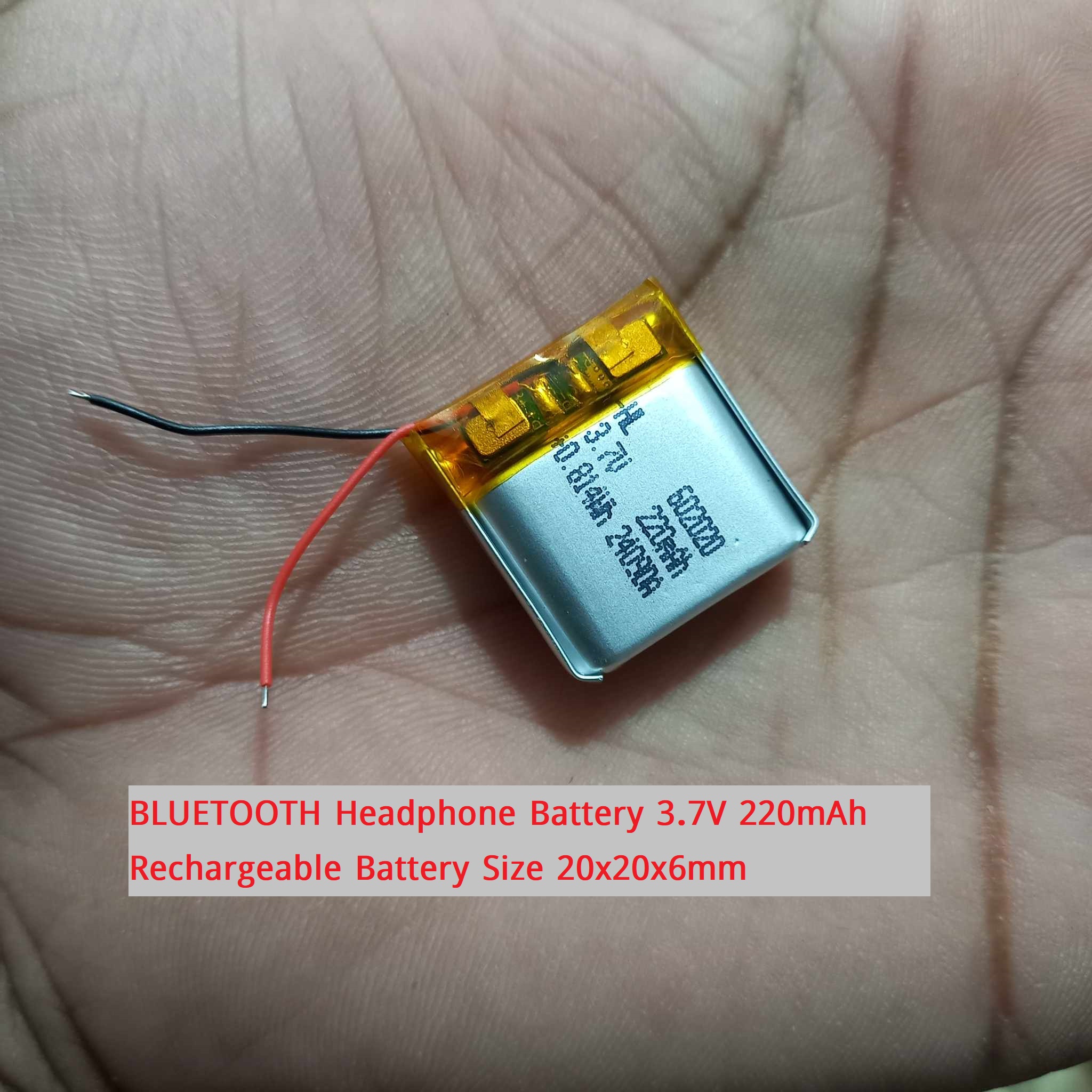 BLUETOOTH Headphone Battery 3.7V 220mAh Rechargeable Battery 3.7V Battery Size 20x20x6mmLithium Polymer Rechargeable Battery 3.7V Battery For Bluetooth Earphone Lipo Battery. 