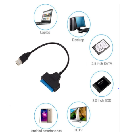 USB SATA Cable SATA To USB Adapter UP To 5GBPS  Support 2.5Inch External SSD HDD Hard Drive 22 Pin SATA. 