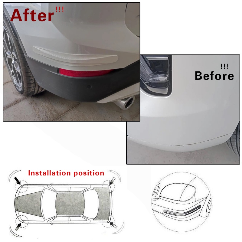 Car Bumper Guard Strip,2Pcs Anti Collision Car Bumper Guard Strip Car Sticker By Edge Guards Trim Molding Protection Strip Scratch Protector Car Crash Bar. 