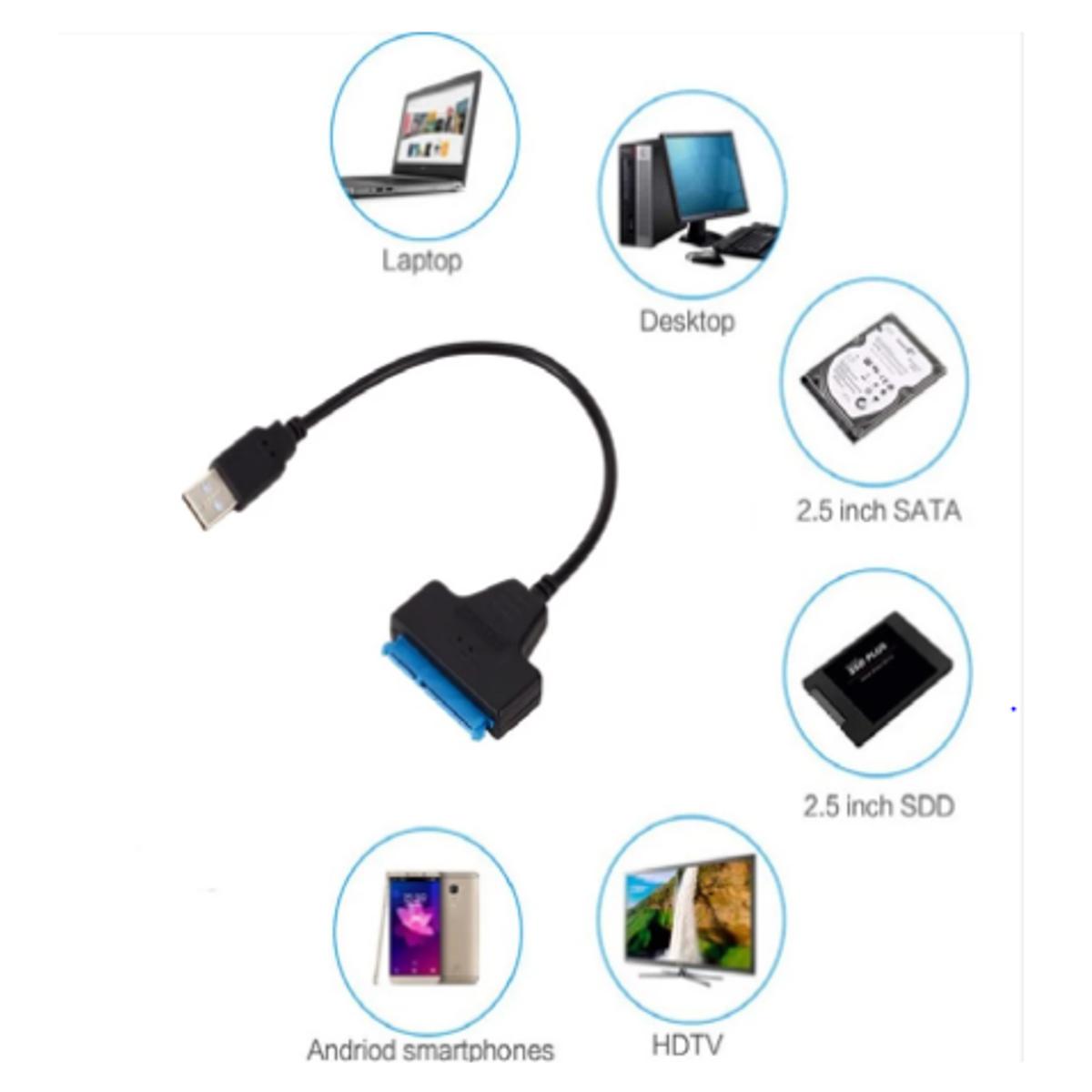 USB SATA Cable SATA To USB Adapter UP To 5GBPS  Support 2.5Inch External SSD HDD Hard Drive 22 Pin SATA