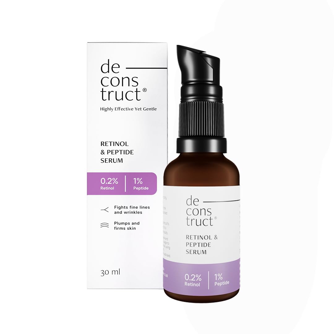 Deconstruct 0.2% Retinol Face Serum With 1% Peptide | Beginner Friendly | Anti Aging, Night Face Serum To Reduce Fine Lines & Wrinkles | For Men & Women | Beginner Friendly | 30 Ml