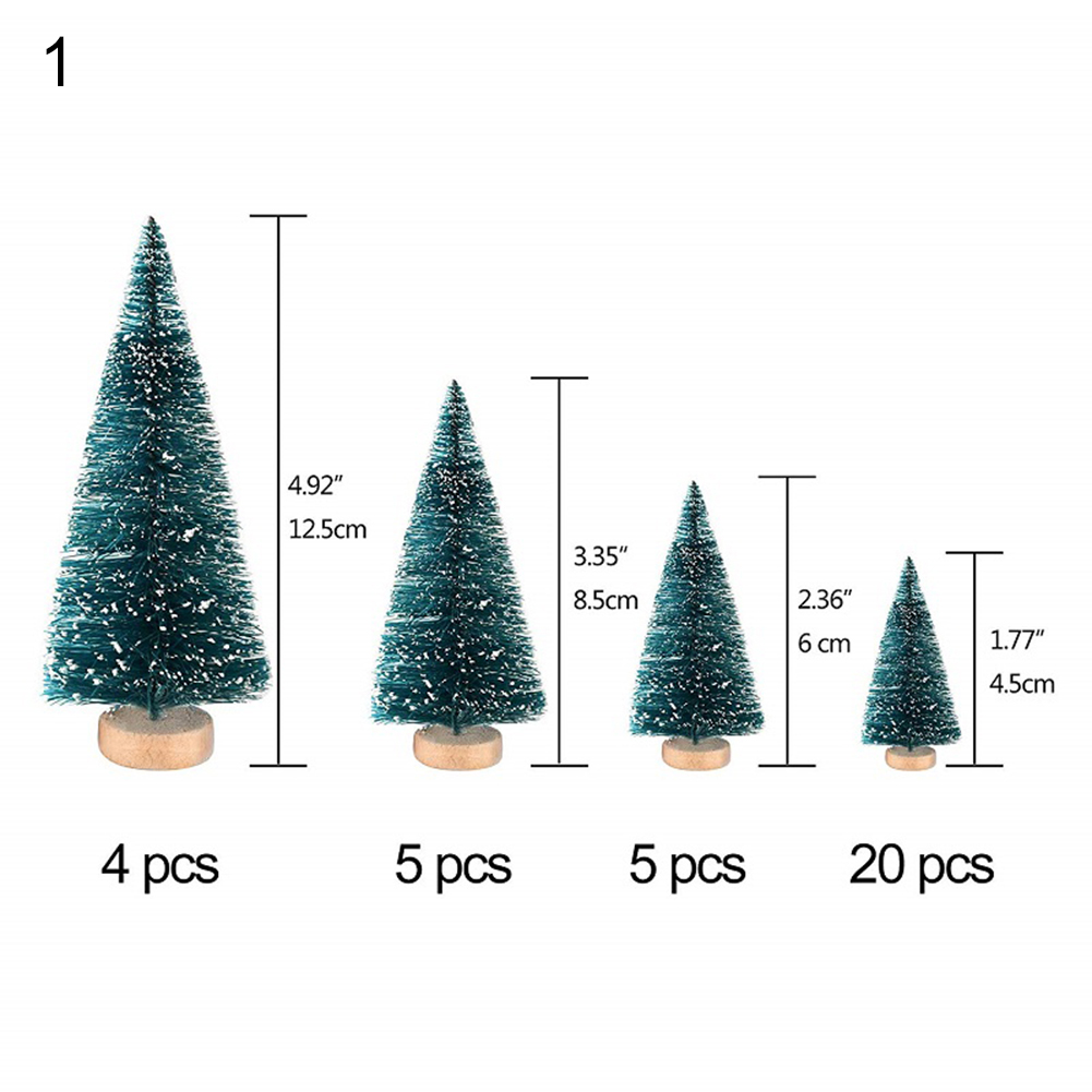 Tiny Xmas Tree Lightweight Mini Snowy Pine Tree Xmas Party Ornament. 