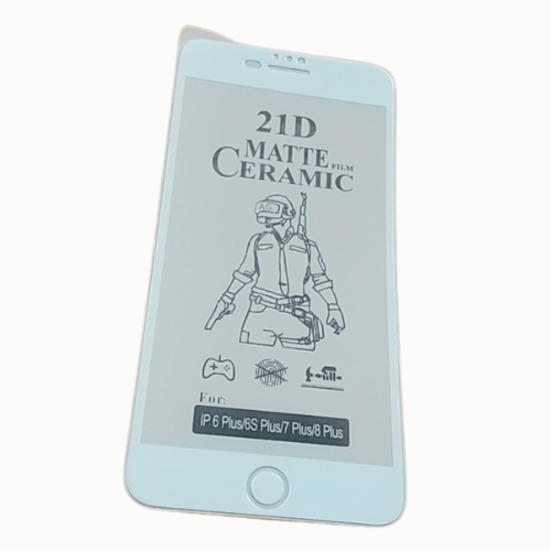 [White Border] Matte Ceramic Film Screen Protector I iPHONE 6 PLUS / iPHONE 6s PLUS I Unbreakable Flexible Ceramic Matte Finishing Display Protector (Not a GLASS). 