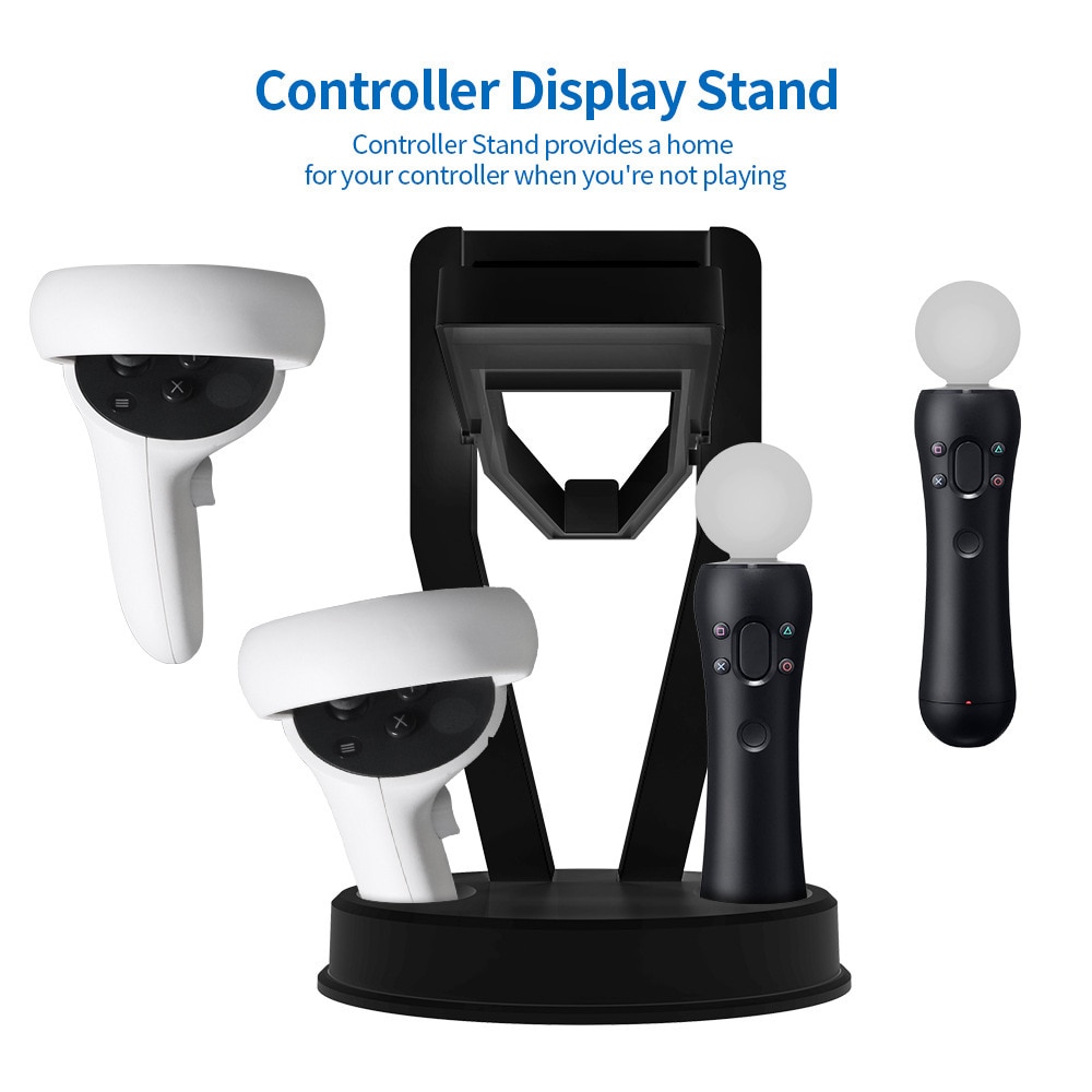 VR Stand For Oculus Quest 2 VR Headset Display Holder Controller Base Desktop Organizer For Oculus Quest 2 PS Move Accessories. 
