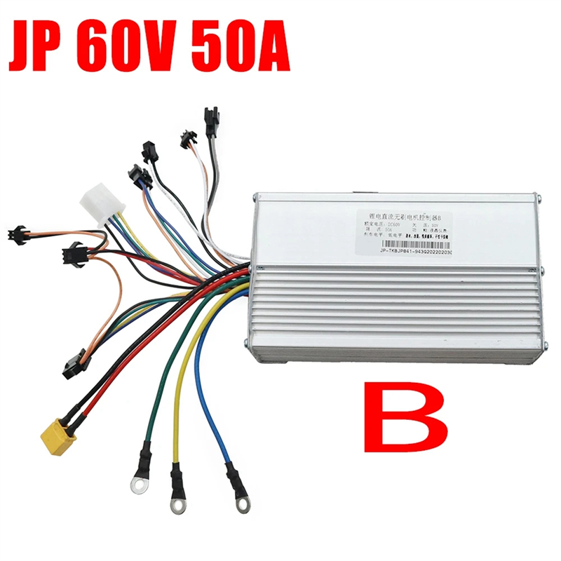 60V 50A Brushless Controller Dual Motor+36V-60V LCD Display Dashboard for Electric Scooter E Bike Replacement Parts. 