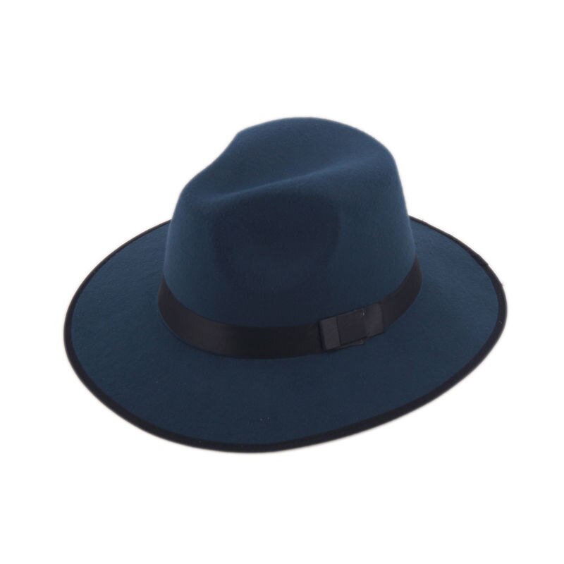 Men Hard Felt Hat Brim Fedora Trilby 