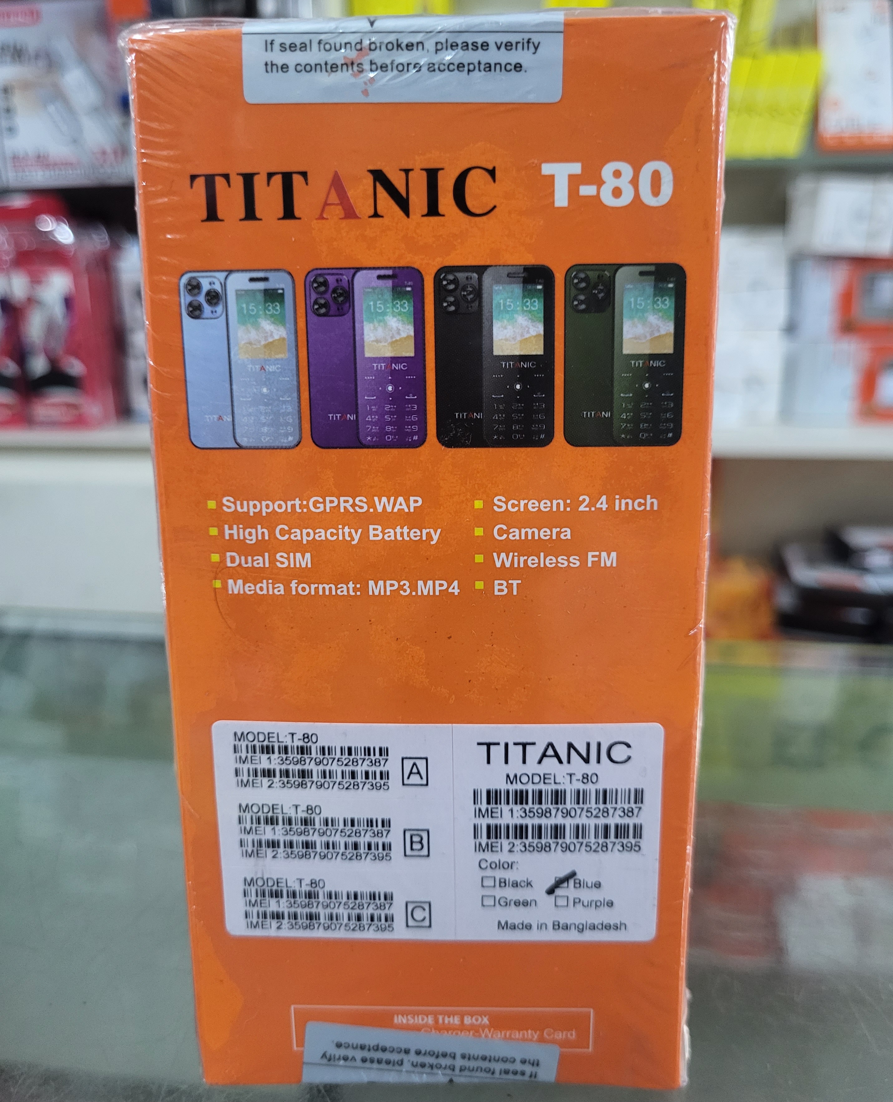 TITANIC T-80 2.4" Inch Display Feature Phone. 