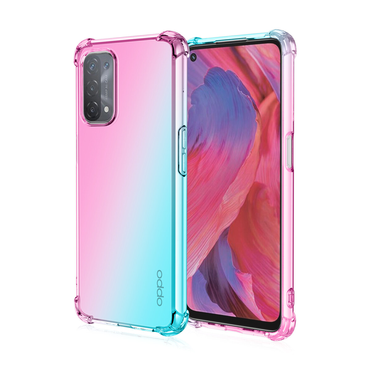 lthmy for OPPO A54 5G Gradient Color Case Cover Soft TPU Silicone Phone Cases Back Cover Shockproof Casing