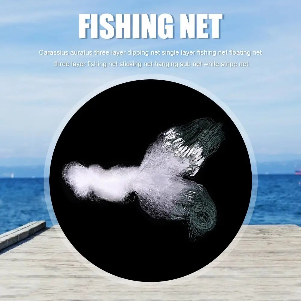 Three Layer Fishing Net Single Mesh Nylon Float Trap Monofilament Gill Net Fishing Accessories for Hand Casting Network. 