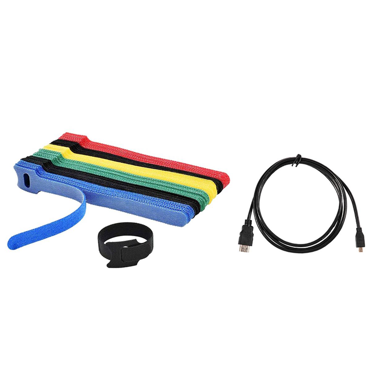 BRADOO- 1 Pcs 1.5M Micro-Hdmi To Hdmi Cable for Hd Tv Camera Gopro Hero 3 & 50Pcs Color Mixing Cable Cord Strap Hook Loop