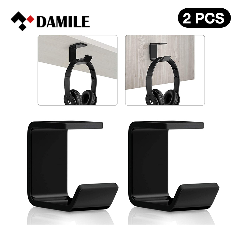【Lejia】DAMILE 2PCS Headphone Bracket Headset Internet Cafe Game Display Stand Anchor Headset Shelf Sturdy Holder Computer Office Home. 