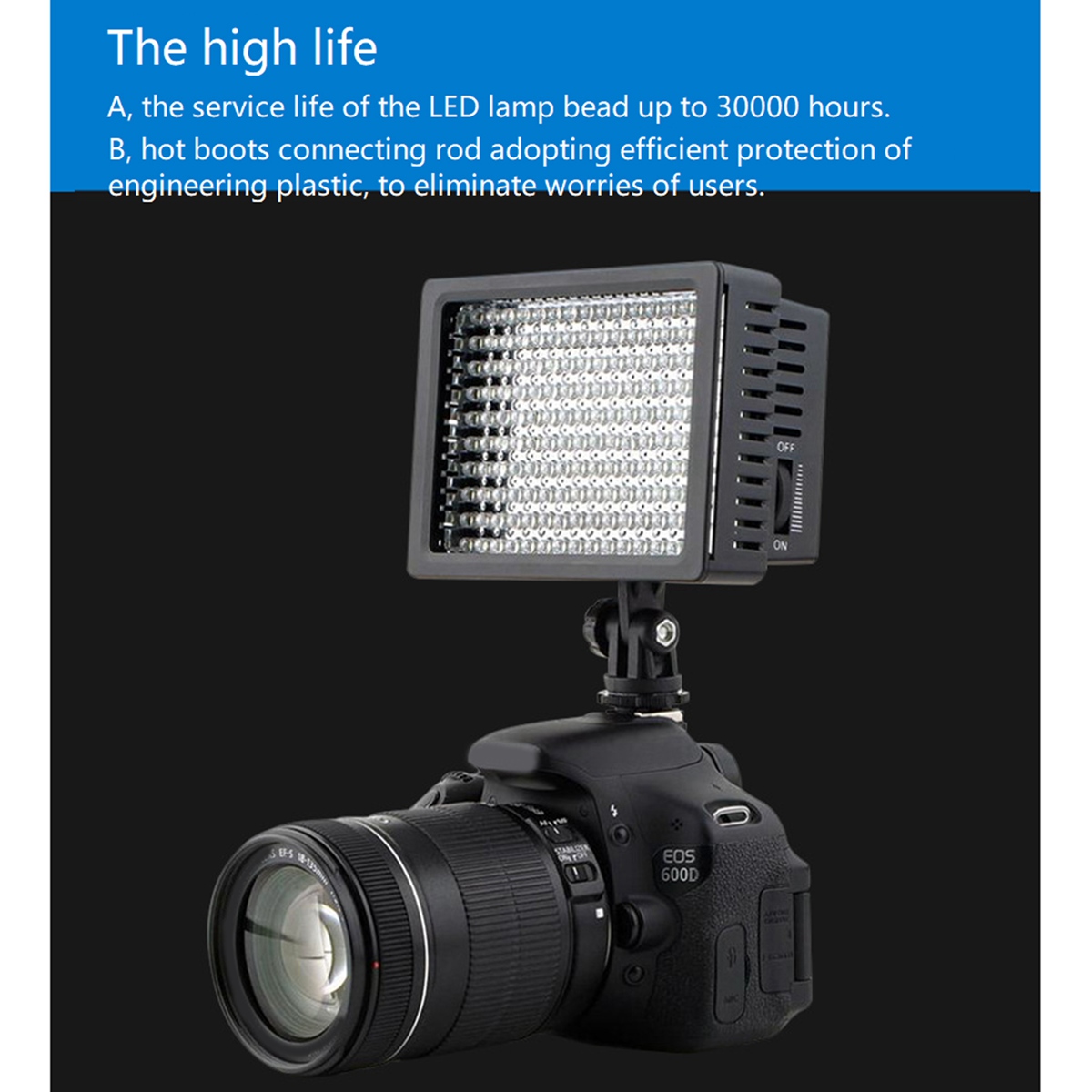 LD-160 LED Fill Light Portable 160 LED Lamps 5600K 16 Level Dimming Photography Lamp for Camera. 