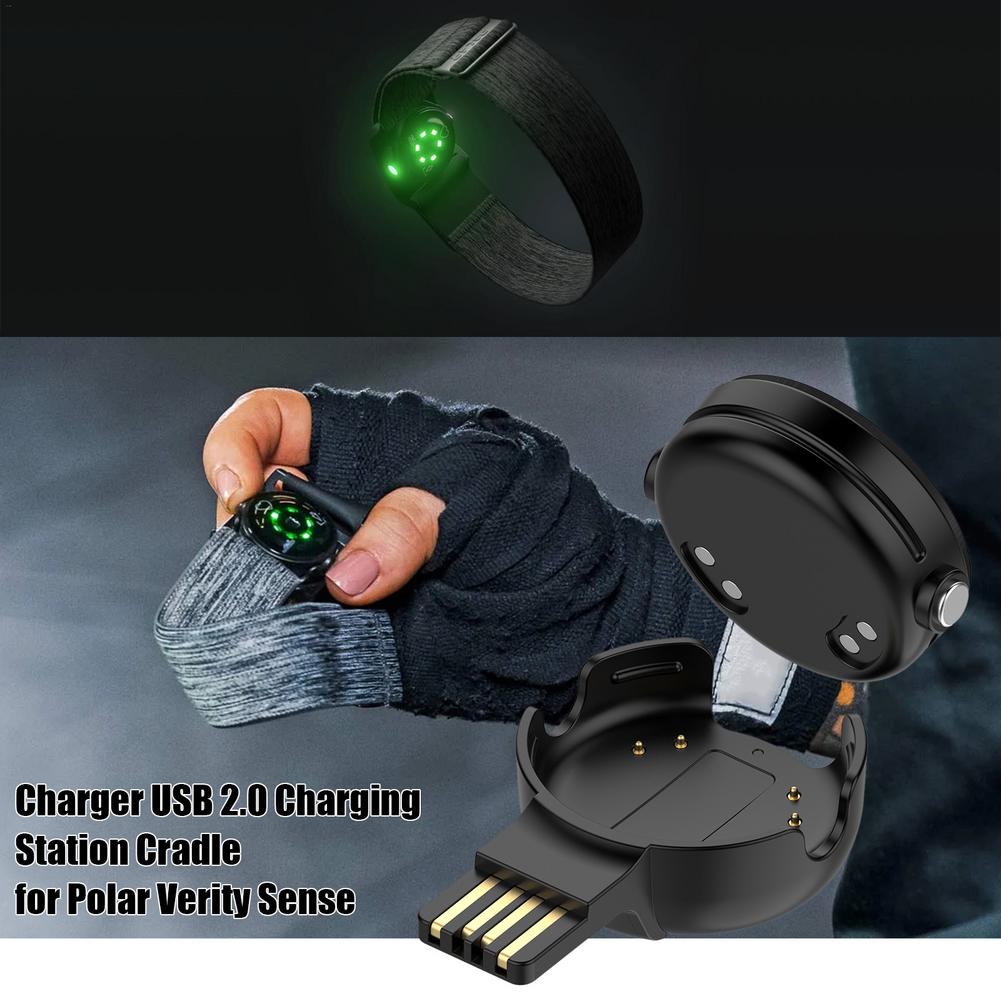 Charger USB 2.0 Built-in Upgraded Magnetic Charging Station Cradle Fast For Polar Verity Sense Optical Heart Rate Sensor. 