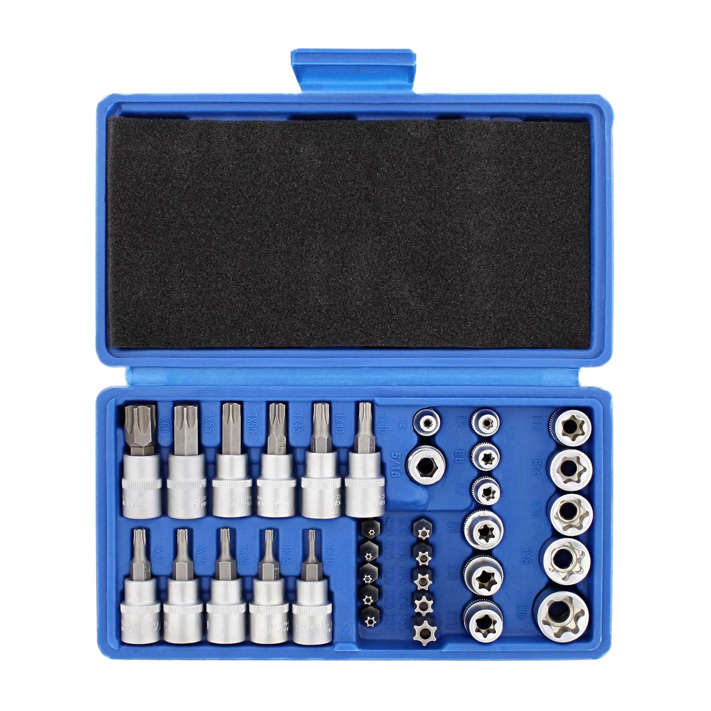 34Pcs Torx Socket Set Triple Square Socket Set Torx Bit Socket Set Star Bit Set Male Female Set. 