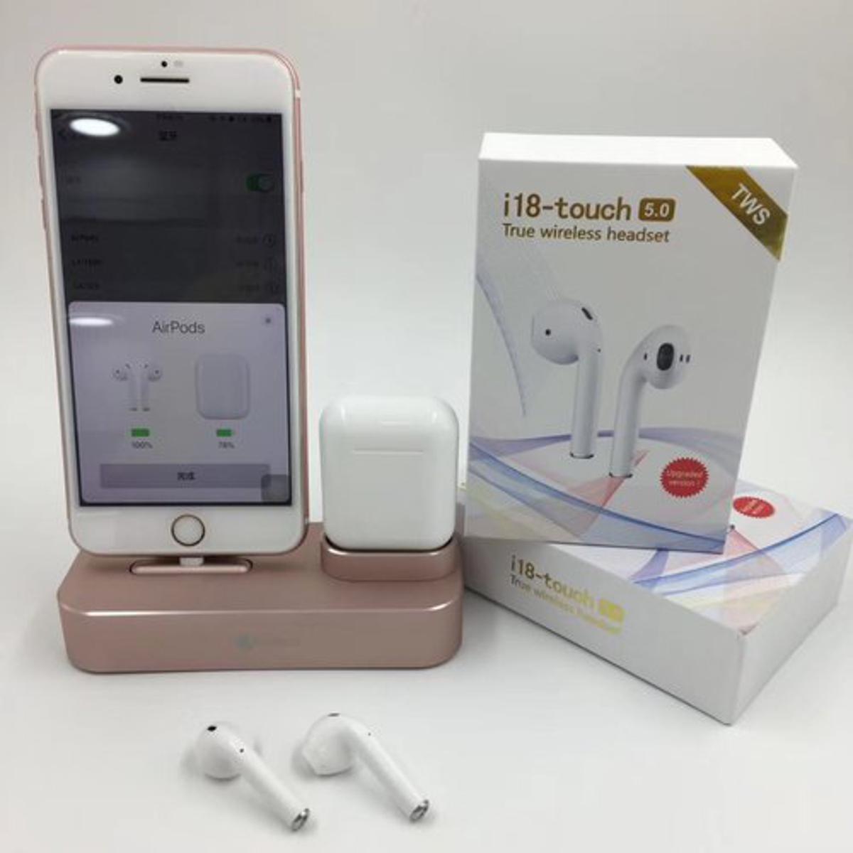 i18 Tws Bluetooth V5.0 TWS Earphone Pop-up Window Auto Pairing Wireless Stereo